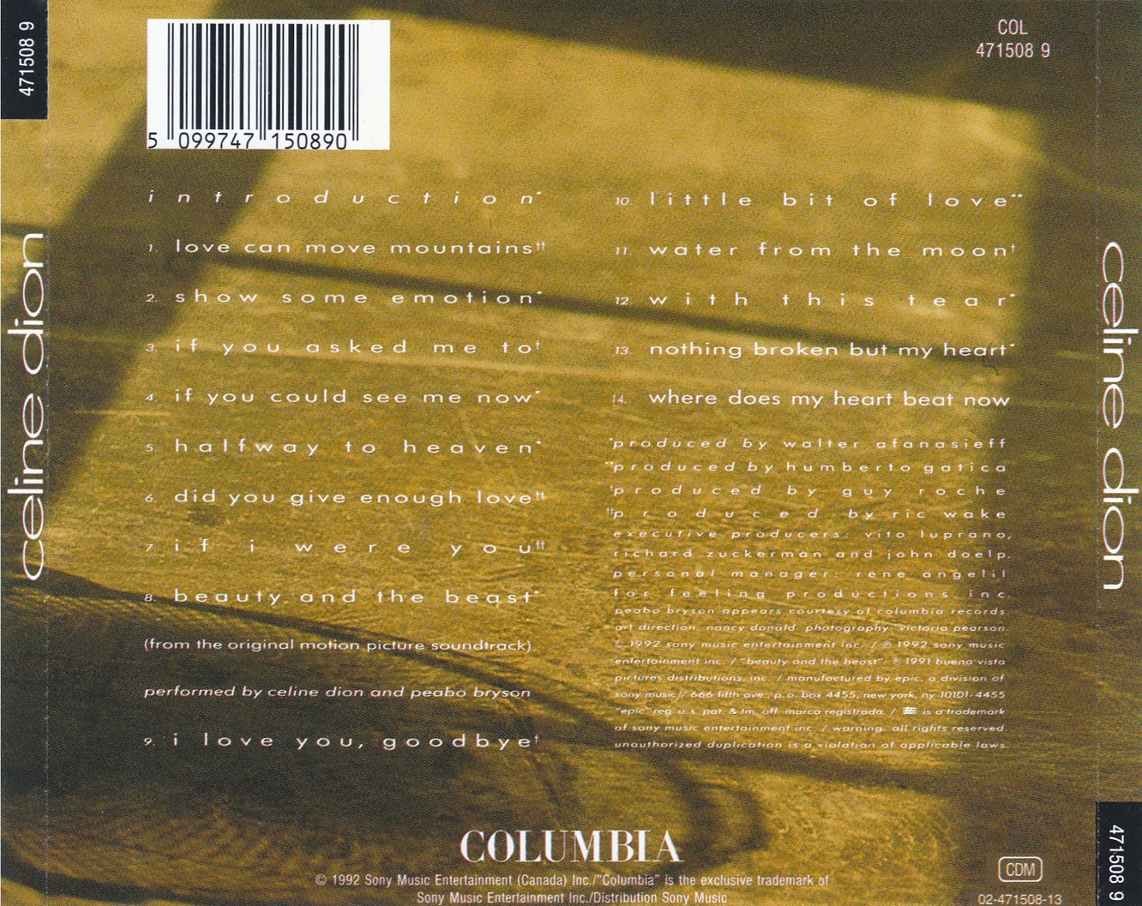 The Power Of Love Celine Dion Celine Dion Celine Dion 1992